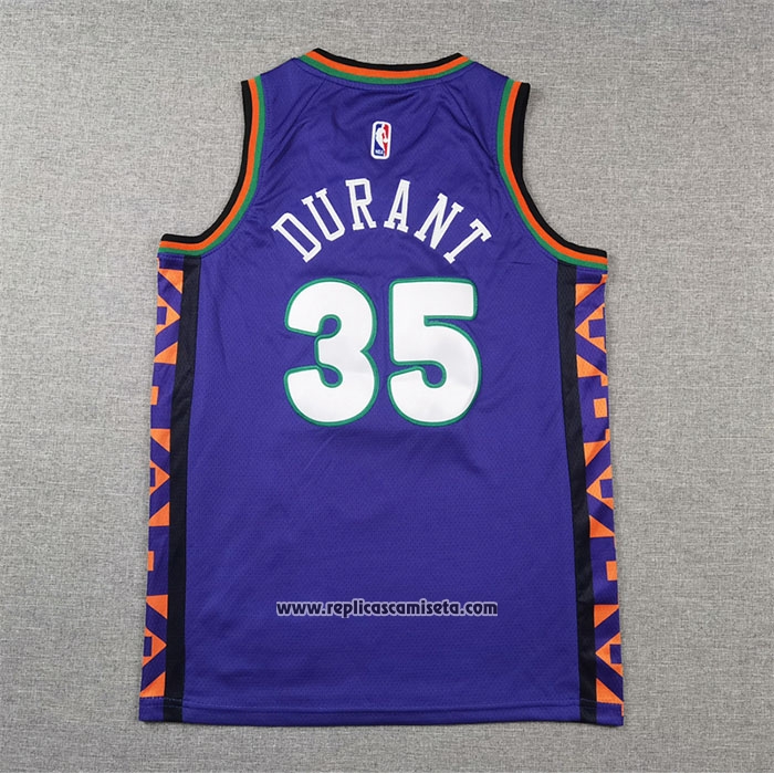 Camiseta Nino Phoenix Suns Kevin Durant #35 Ciudad 2024-25 Violeta